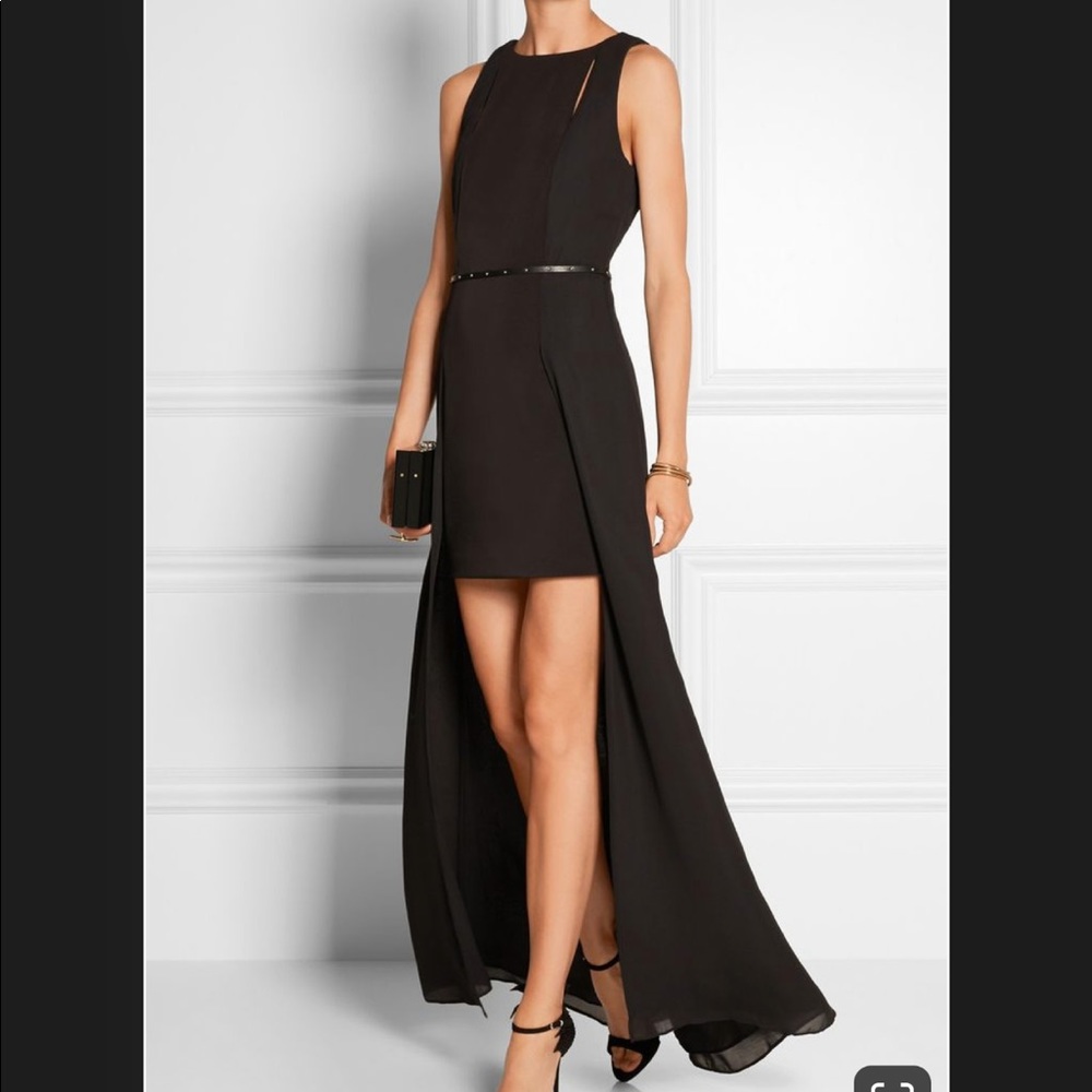 belted chiffon and stretch- jersey grown